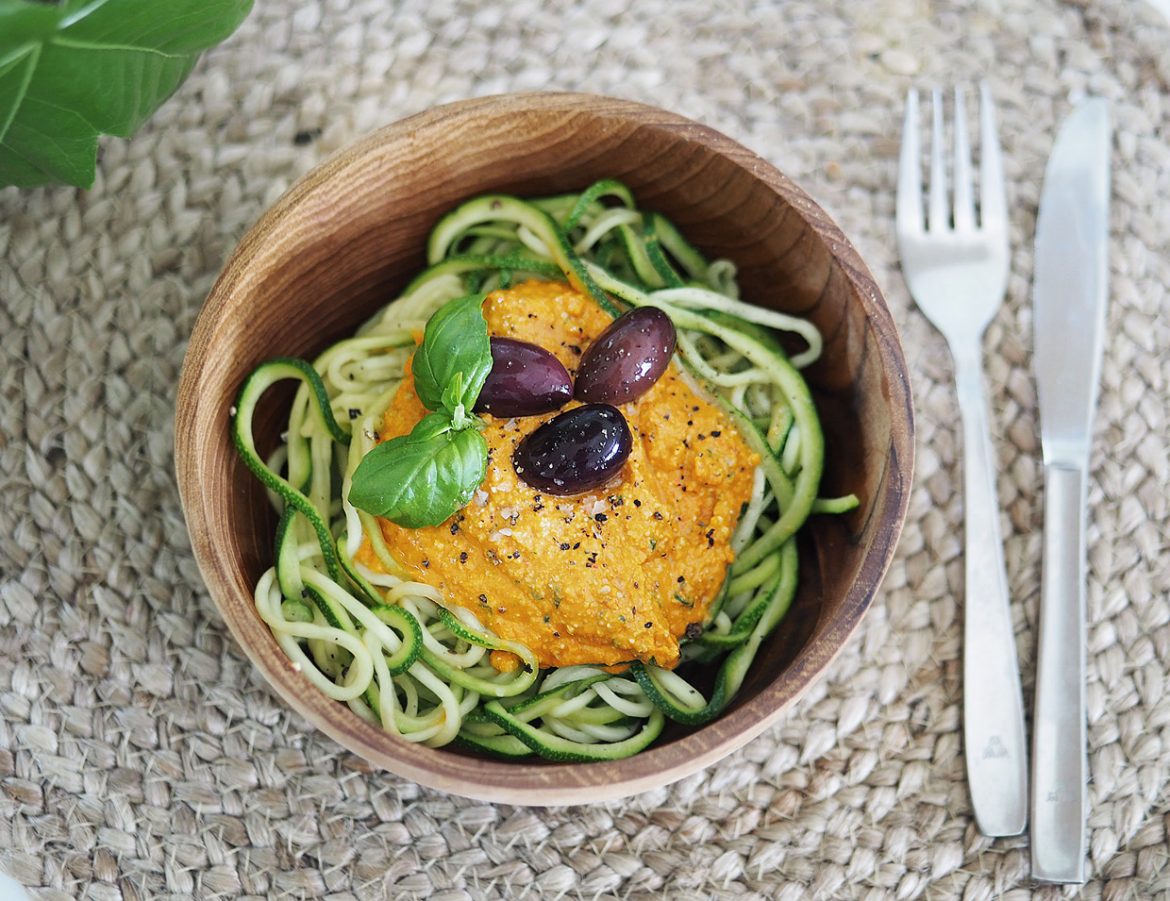 zucchinipasta med raw tomatatsås zucchinipasta med raw tomatatsås