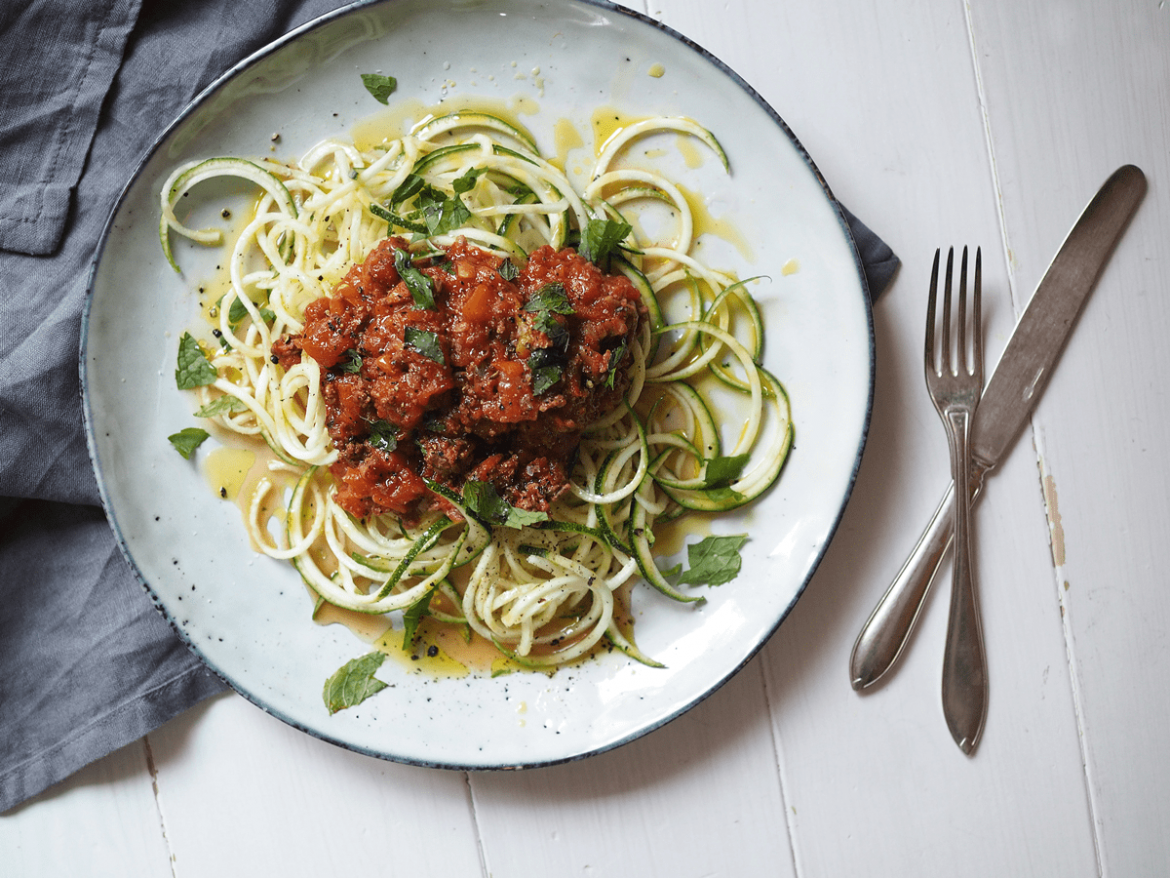 zoodles med köttfärssås zucchinirecept
