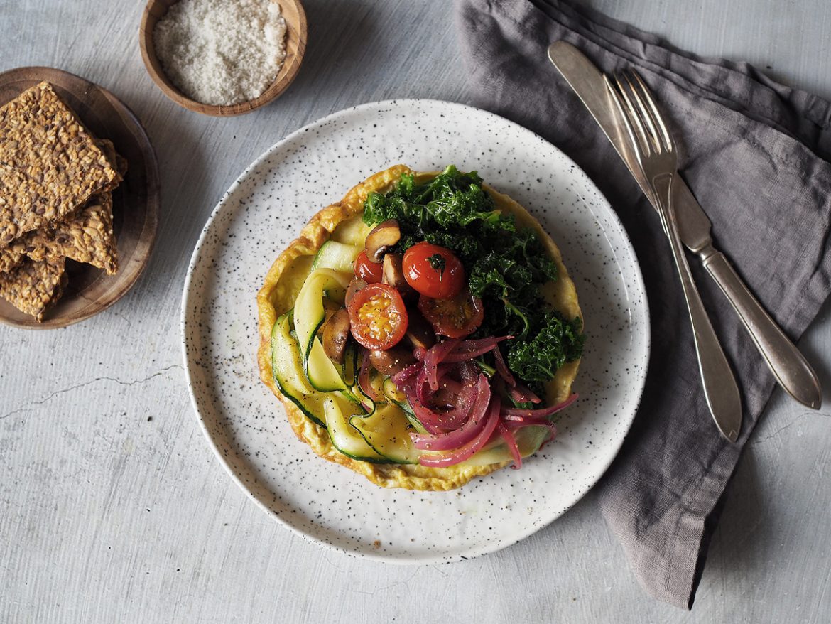 öppen omelett grönsaker öppen omelett grönsaker