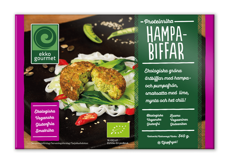 Glutenfria vegetariska biffar hampabiffar