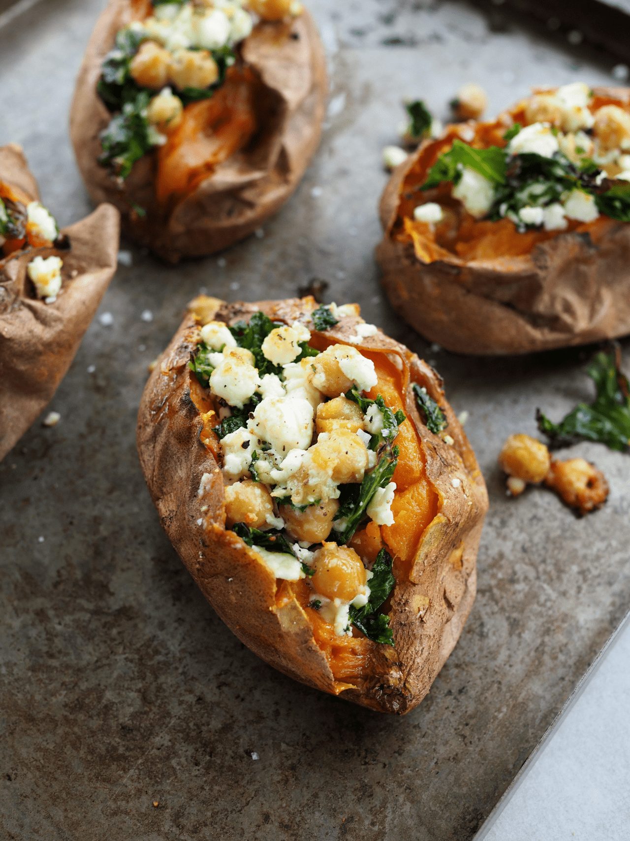 fylld bakad sötpotatis