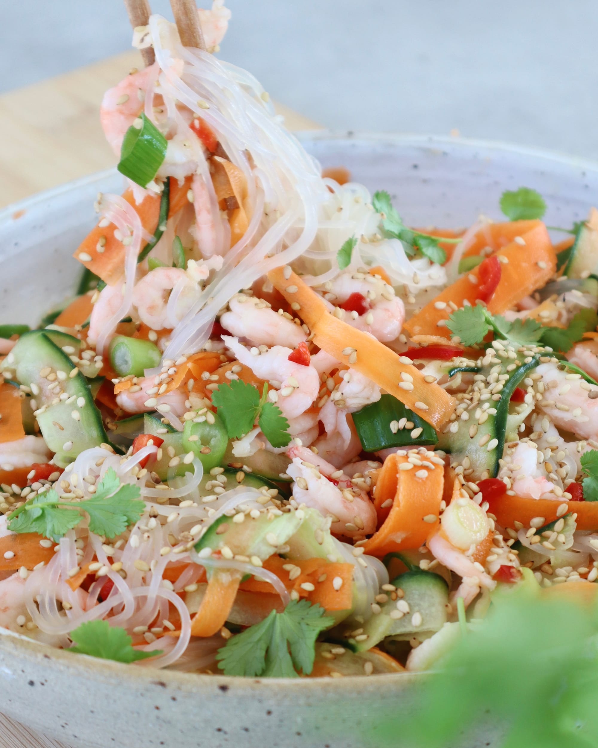 Glutenfri Nudelsallad med räkor