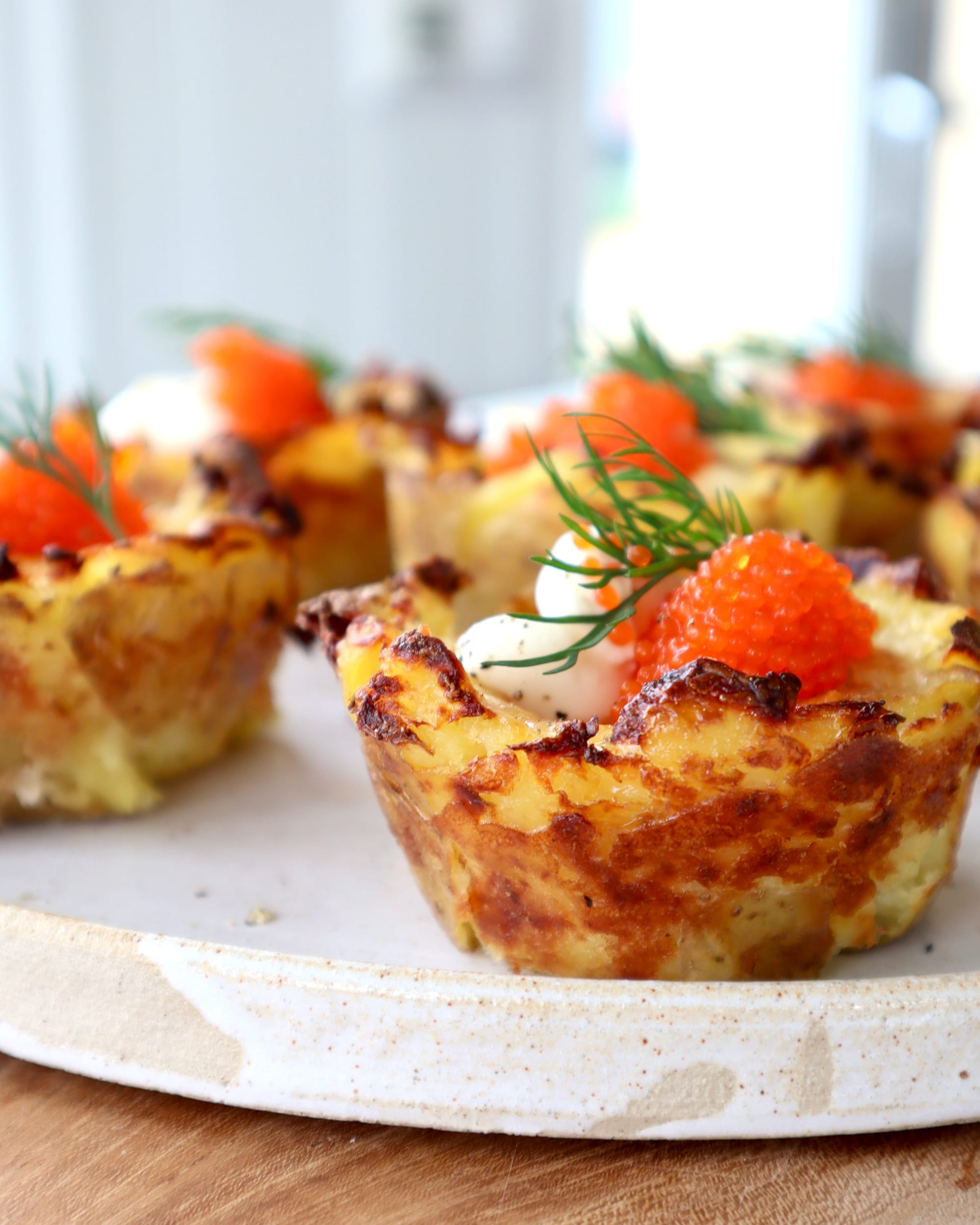 Glutenfria Mini ostpajer i potatisbotten