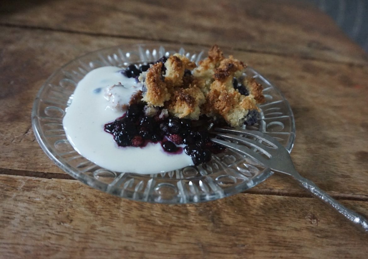 blåbärspaj med vaniljsås paleo